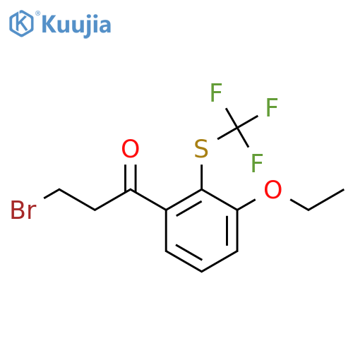 3-Bromo-1-(3-ethoxy-2-(trifluoromethylthio)phenyl)propan-1-one structure