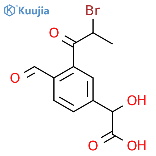 3-(2-Bromopropanoyl)-4-formylmandelic acid structure