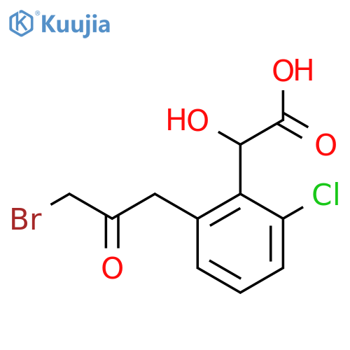 2-(3-Bromo-2-oxopropyl)-6-chloromandelic acid structure