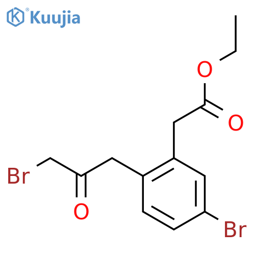 Ethyl 5-bromo-2-(3-bromo-2-oxopropyl)phenylacetate structure