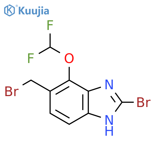 2-Bromo-6-bromomethyl-7-difluoromethoxy-1H-benzimidazole structure