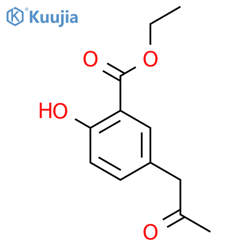 Ethyl 2-hydroxy-5-(2-oxopropyl)benzoate structure