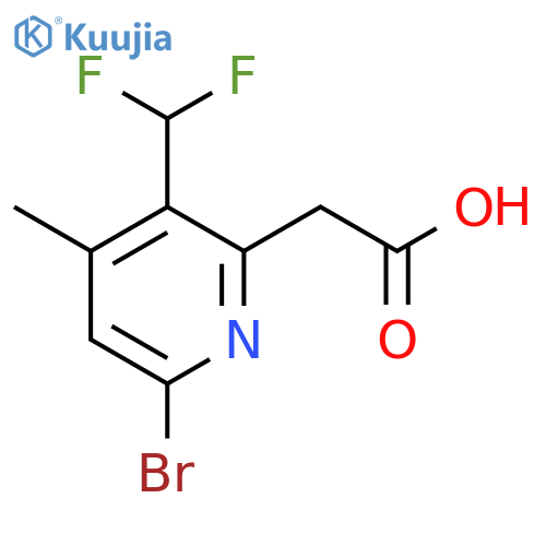 6-Bromo-3-(difluoromethyl)-4-methylpyridine-2-acetic acid structure