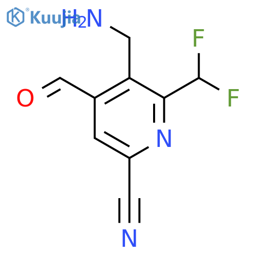 3-(Aminomethyl)-6-cyano-2-(difluoromethyl)pyridine-4-carboxaldehyde structure
