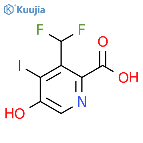 3-(Difluoromethyl)-5-hydroxy-4-iodopyridine-2-carboxylic acid structure