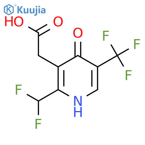 2-(Difluoromethyl)-4-hydroxy-5-(trifluoromethyl)pyridine-3-acetic acid structure