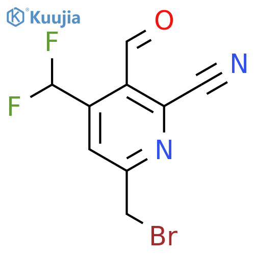 6-(Bromomethyl)-2-cyano-4-(difluoromethyl)pyridine-3-carboxaldehyde structure