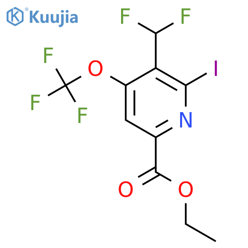 Ethyl 3-(difluoromethyl)-2-iodo-4-(trifluoromethoxy)pyridine-6-carboxylate structure