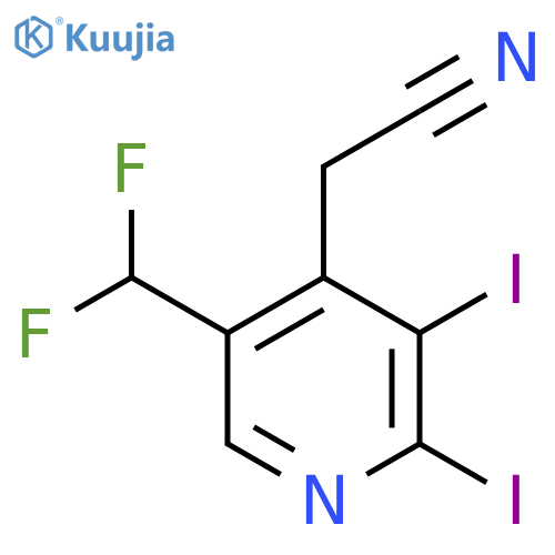 5-(Difluoromethyl)-2,3-diiodopyridine-4-acetonitrile structure