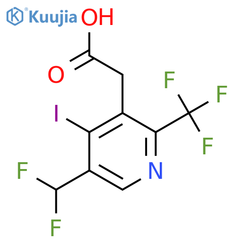 5-(Difluoromethyl)-4-iodo-2-(trifluoromethyl)pyridine-3-acetic acid structure