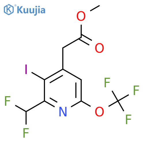 Methyl 2-(difluoromethyl)-3-iodo-6-(trifluoromethoxy)pyridine-4-acetate structure