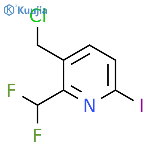 3-(Chloromethyl)-2-(difluoromethyl)-6-iodopyridine structure