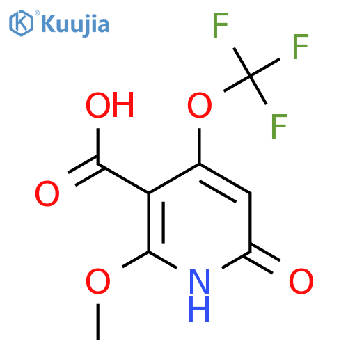 6-Hydroxy-2-methoxy-4-(trifluoromethoxy)pyridine-3-carboxylic acid structure