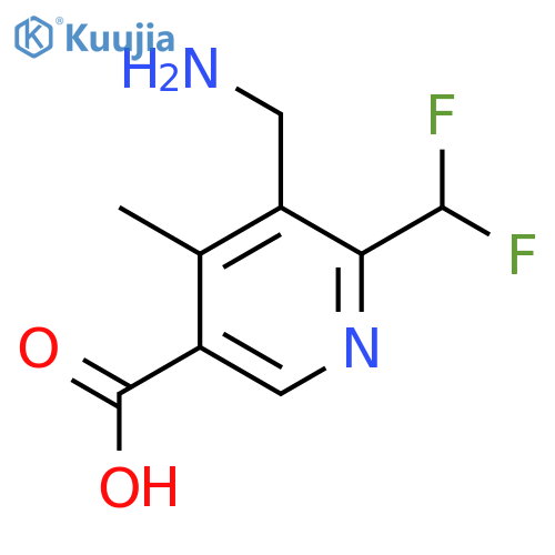 3-(Aminomethyl)-2-(difluoromethyl)-4-methylpyridine-5-carboxylic acid structure