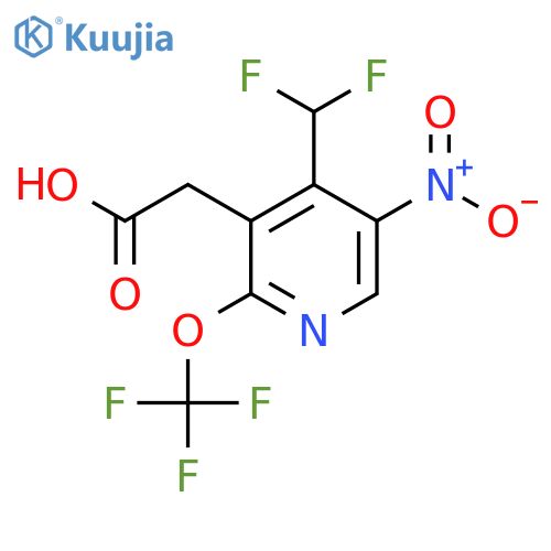 4-(Difluoromethyl)-5-nitro-2-(trifluoromethoxy)pyridine-3-acetic acid structure