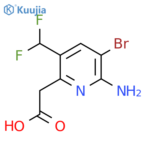 2-Amino-3-bromo-5-(difluoromethyl)pyridine-6-acetic acid structure