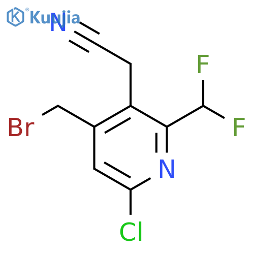 4-(Bromomethyl)-6-chloro-2-(difluoromethyl)pyridine-3-acetonitrile structure
