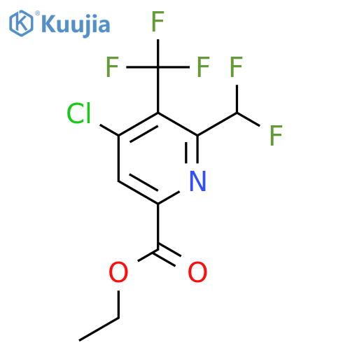 Ethyl 4-chloro-2-(difluoromethyl)-3-(trifluoromethyl)pyridine-6-carboxylate structure
