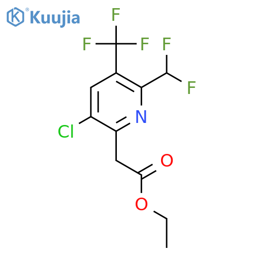 Ethyl 5-chloro-2-(difluoromethyl)-3-(trifluoromethyl)pyridine-6-acetate structure