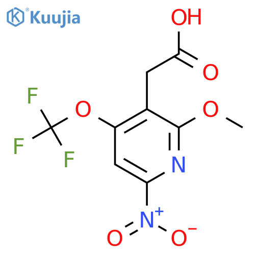 2-Methoxy-6-nitro-4-(trifluoromethoxy)pyridine-3-acetic acid structure