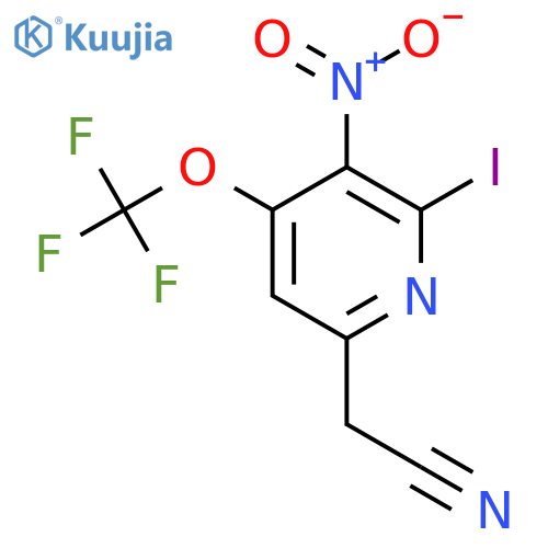 2-Iodo-3-nitro-4-(trifluoromethoxy)pyridine-6-acetonitrile structure