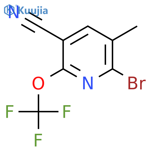 2-Bromo-5-cyano-3-methyl-6-(trifluoromethoxy)pyridine structure