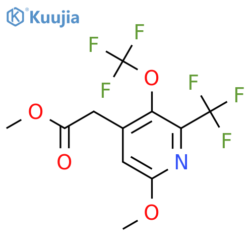 Methyl 6-methoxy-3-(trifluoromethoxy)-2-(trifluoromethyl)pyridine-4-acetate structure