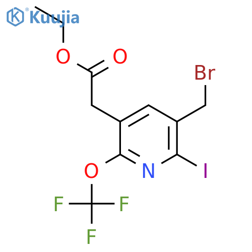 Ethyl 3-(bromomethyl)-2-iodo-6-(trifluoromethoxy)pyridine-5-acetate structure