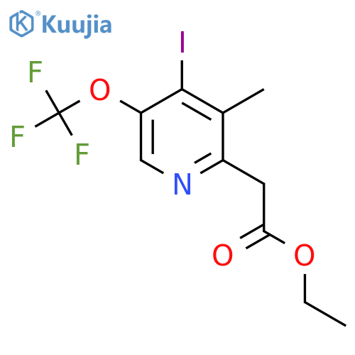 Ethyl 4-iodo-3-methyl-5-(trifluoromethoxy)pyridine-2-acetate structure