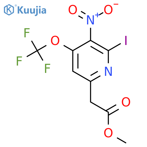 Methyl 2-iodo-3-nitro-4-(trifluoromethoxy)pyridine-6-acetate structure