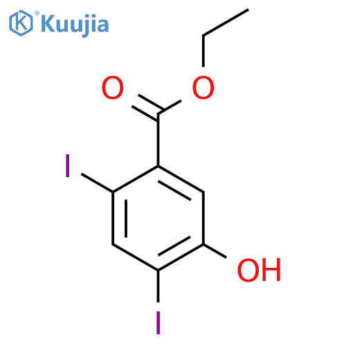 Ethyl 2,4-diiodo-5-hydroxybenzoate structure