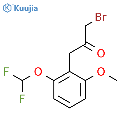 1-Bromo-3-(2-(difluoromethoxy)-6-methoxyphenyl)propan-2-one structure