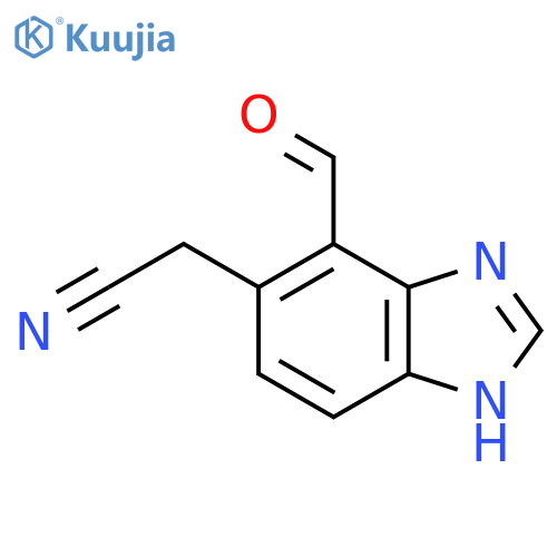 4-Formyl-1H-benzimidazole-5-acetonitrile structure