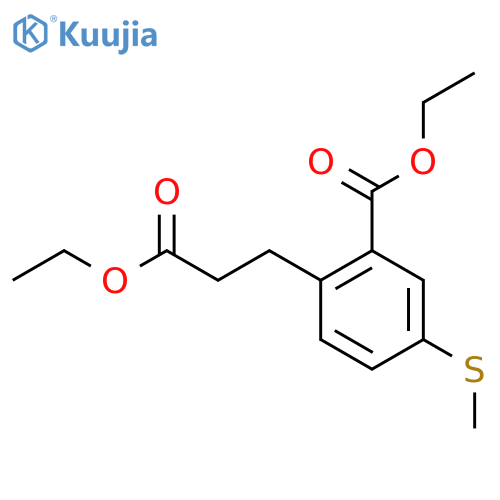 Ethyl 2-(3-ethoxy-3-oxopropyl)-5-(methylthio)benzoate structure