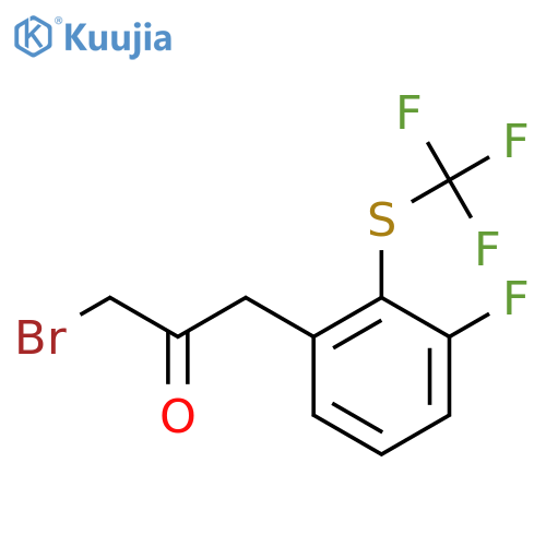 1-Bromo-3-(3-fluoro-2-(trifluoromethylthio)phenyl)propan-2-one structure