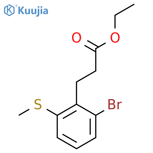 Ethyl 3-(2-bromo-6-(methylthio)phenyl)propanoate structure