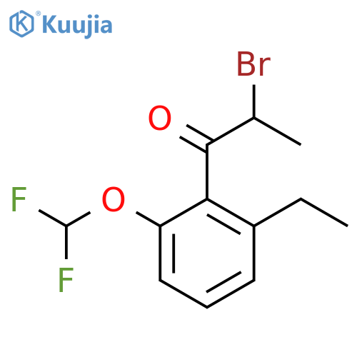 2-Bromo-1-(2-(difluoromethoxy)-6-ethylphenyl)propan-1-one structure