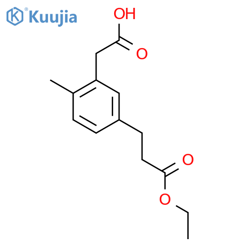 Ethyl 3-(3-(carboxymethyl)-4-methylphenyl)propanoate structure