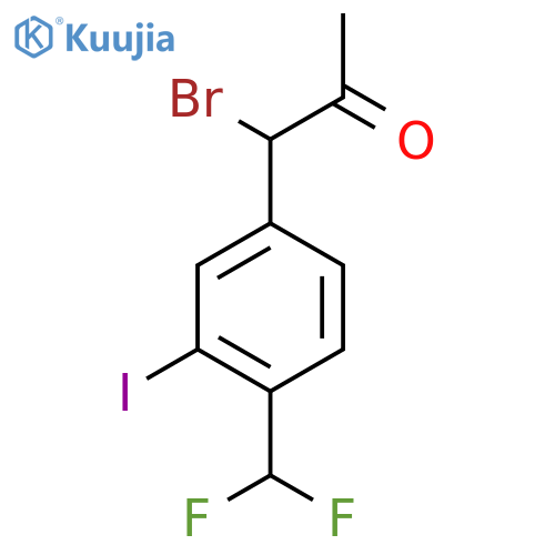 1-Bromo-1-(4-(difluoromethyl)-3-iodophenyl)propan-2-one structure