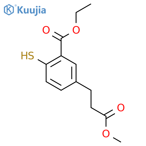 Ethyl 2-mercapto-5-(3-methoxy-3-oxopropyl)benzoate structure