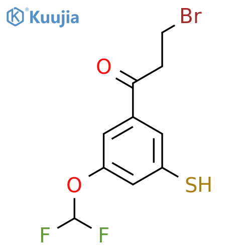 3-Bromo-1-(3-(difluoromethoxy)-5-mercaptophenyl)propan-1-one structure