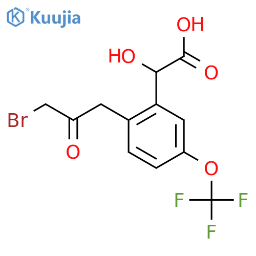 2-(3-Bromo-2-oxopropyl)-5-(trifluoromethoxy)mandelic acid structure