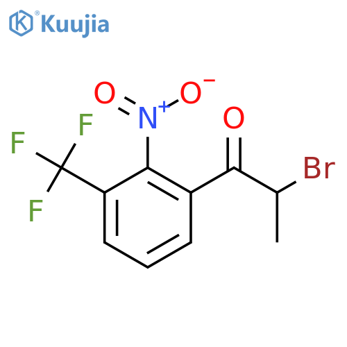 2-Bromo-1-(2-nitro-3-(trifluoromethyl)phenyl)propan-1-one structure
