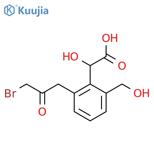 2-(3-Bromo-2-oxopropyl)-6-(hydroxymethyl)mandelic acid structure
