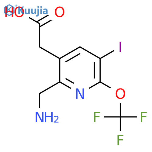 2-(Aminomethyl)-5-iodo-6-(trifluoromethoxy)pyridine-3-acetic acid structure