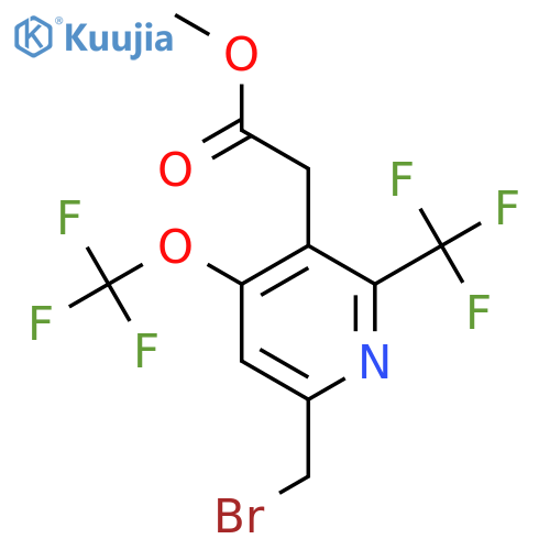 Methyl 6-(bromomethyl)-4-(trifluoromethoxy)-2-(trifluoromethyl)pyridine-3-acetate structure