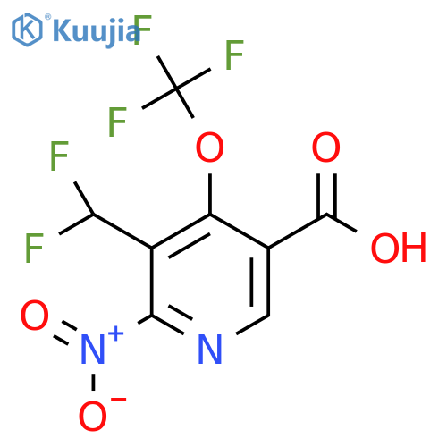 3-(Difluoromethyl)-2-nitro-4-(trifluoromethoxy)pyridine-5-carboxylic acid structure