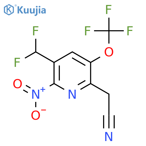 3-(Difluoromethyl)-2-nitro-5-(trifluoromethoxy)pyridine-6-acetonitrile structure
