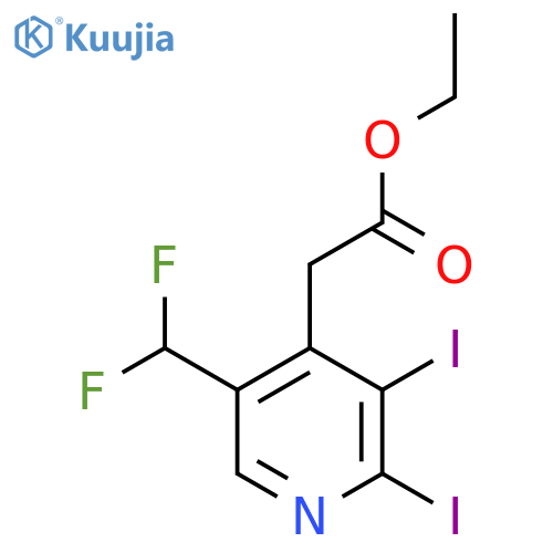 Ethyl 5-(difluoromethyl)-2,3-diiodopyridine-4-acetate structure