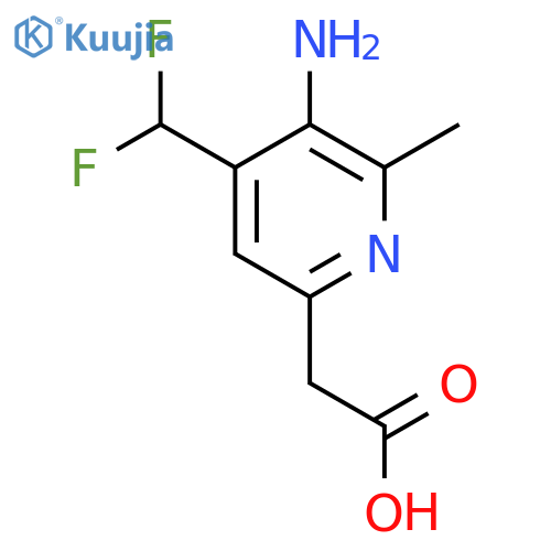 3-Amino-4-(difluoromethyl)-2-methylpyridine-6-acetic acid structure